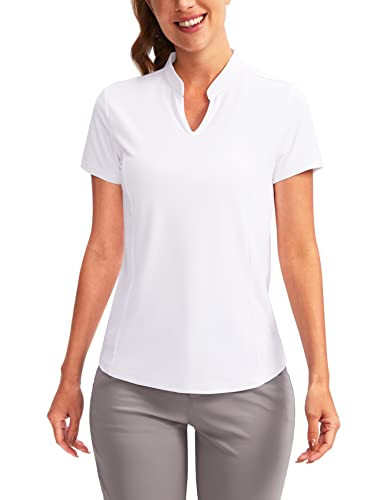 Obla Women's Golf Polo Shirt V-Neck Short Sleeve Collarless Quick Dry Tennis Running T Shirt Golf Tops for Women | Amazon (US)