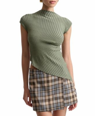 Avec Les Filles Women's Radial Rib Sleeveless Top - Olive Multi | Macy's