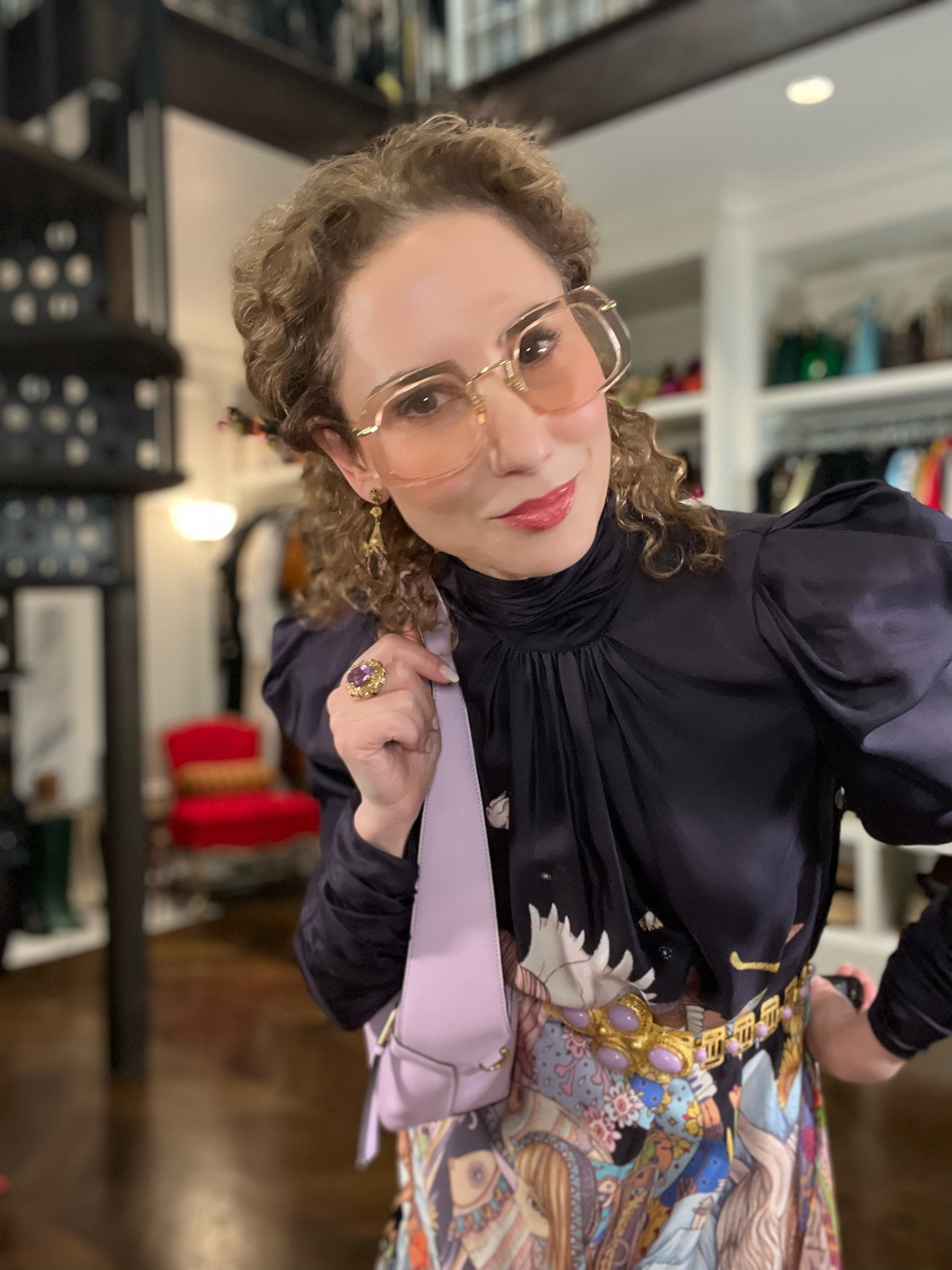 don't you just love a new look just comes together? When you have a lot of hair ( which I actually don't… Mine is just such a fuzzy, fur ball that it looks full), you need to take a step back and think about collars and necklines. When you've got a lot going on in the shoulder, or call her department, and you wear your hair down, your head can looks like it's squished into a very busy box…do you know what I mean? Well, at least thats how I see it 😬😂

#LTKFind #LTKstyletip #LTKsalealert