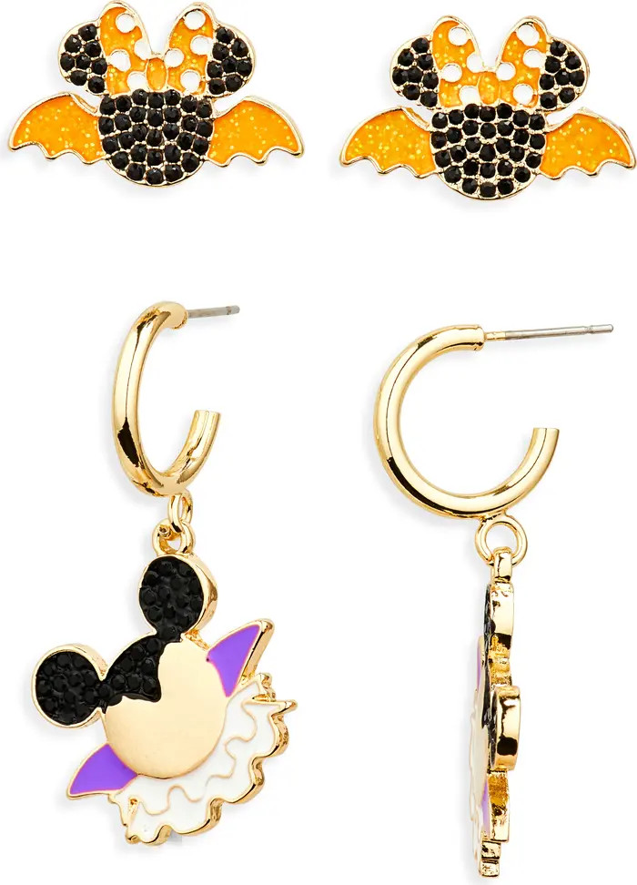 BaubleBar x Disney® Set of 2 Mickey & Minnie Mouse Vampire Stud & Hoop Earrings | Nordstromrack | Nordstrom Rack
