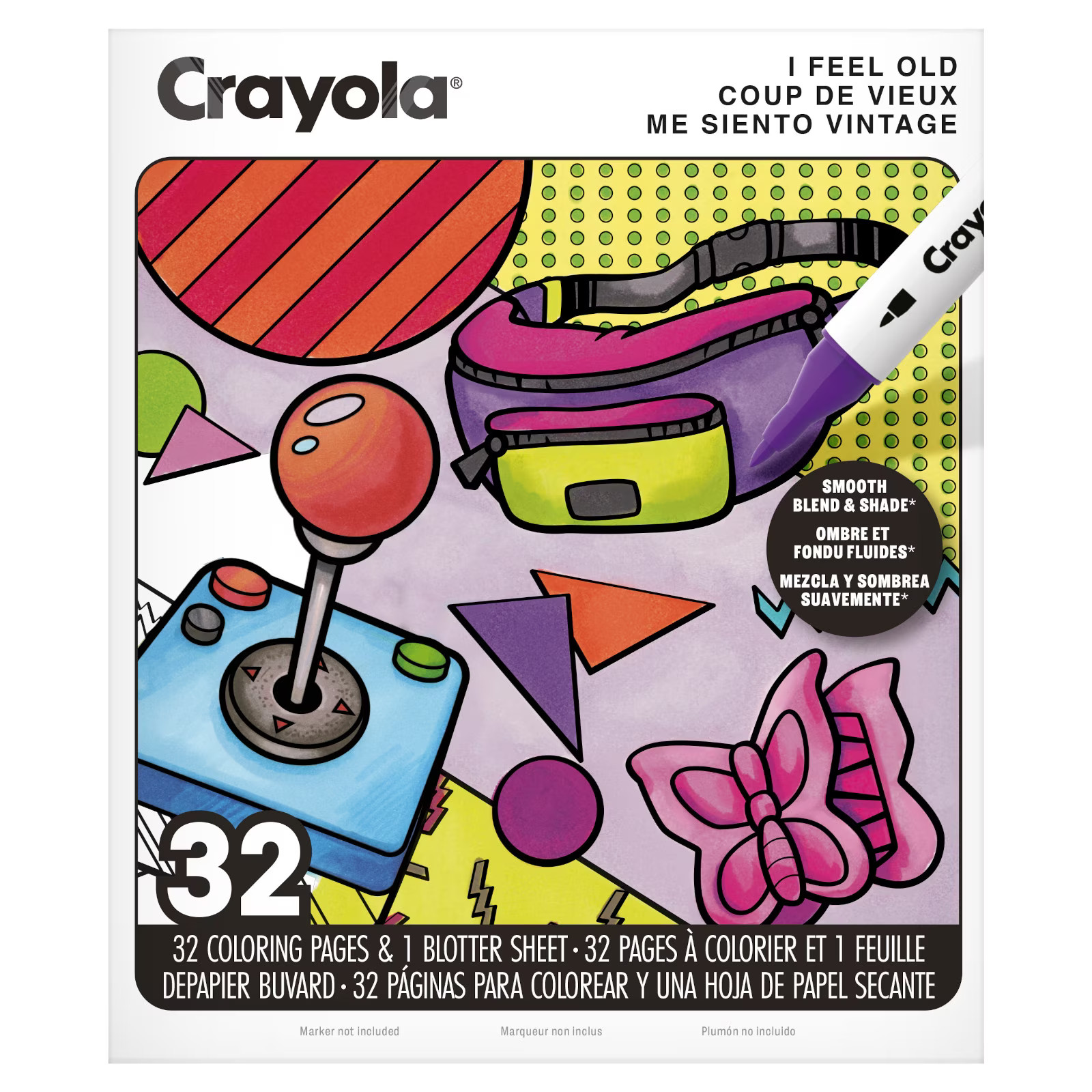 Crayola I Feel Old Adult Coloring Book, 32pg Nostalgic 90s & 00s Designs, Alcohol Marker Friendly Paper, Millenial Activity, Stress Relief Gift for Women and Men, Ages 14+ - Walmart.com | Walmart (US)