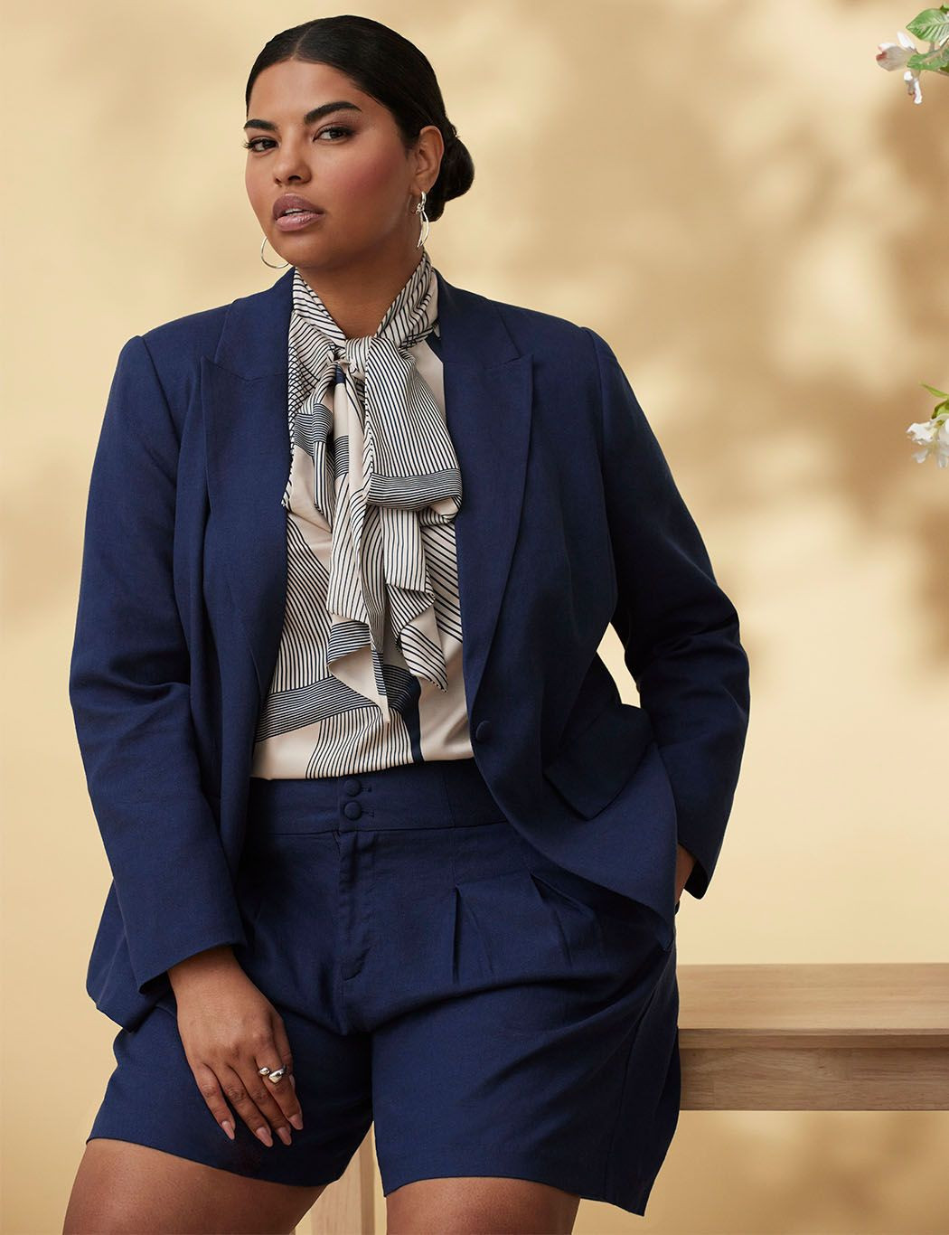 Linen Blend Blazer | Eloquii