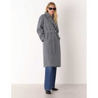 Whistles Pure Wool Textured Belted Longline Wrap Coat Grey | Marks & Spencer (UK)