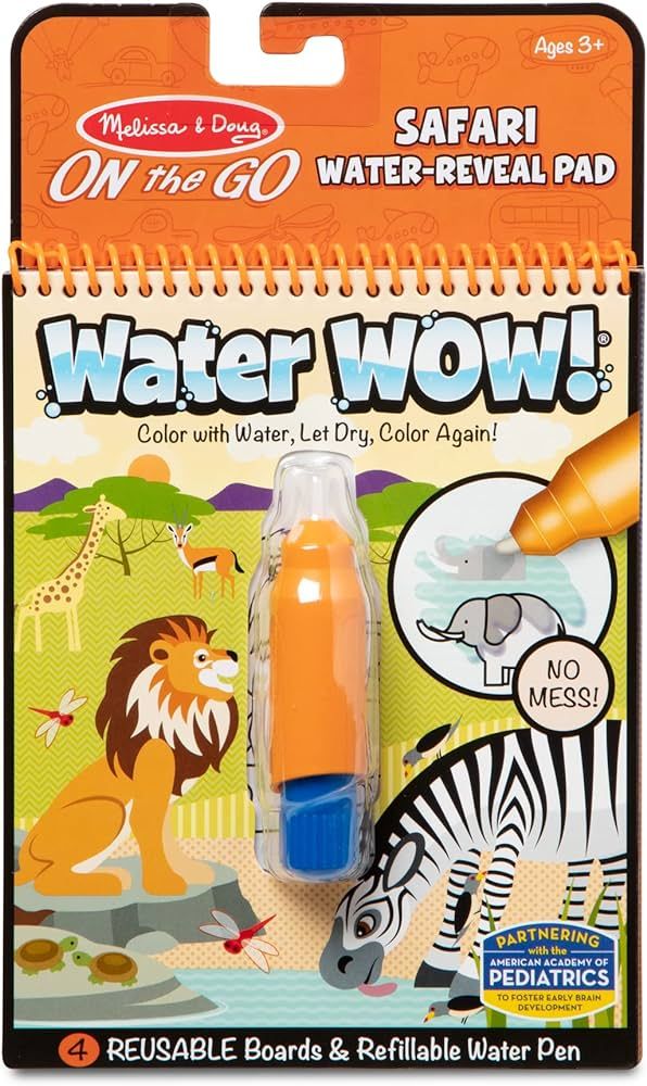 Melissa & Doug On the Go Water Wow! Reusable Water-Reveal Activity Pad - Safari - Water Reveal Pa... | Amazon (US)