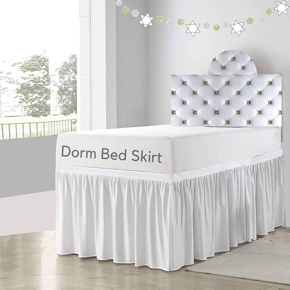 Cottingon,Dorm Room Bed Skirt,100% Microfiber,White Solid -Twin XL/36'' Drop | Amazon (US)