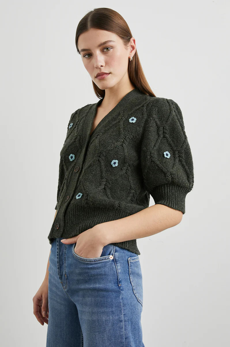 ISLA CARDIGAN - FOREST DAISIES | Rails