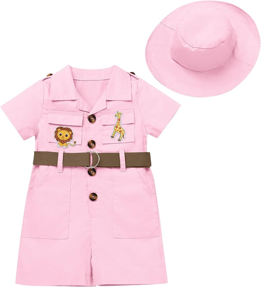 ODASDO Safari Outfit For Baby Girls Boys Birthday Party Cake Smash Toddlers Zookeeper Suit Froest... | Amazon (US)