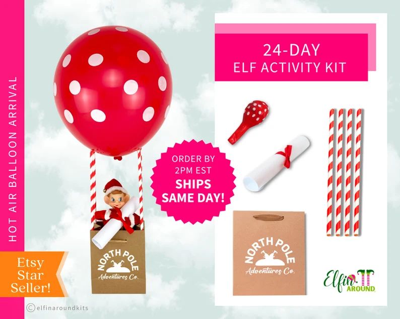 24-day Christmas Elf Activity Kit Elf Props Elf Mischief - Etsy | Etsy (US)