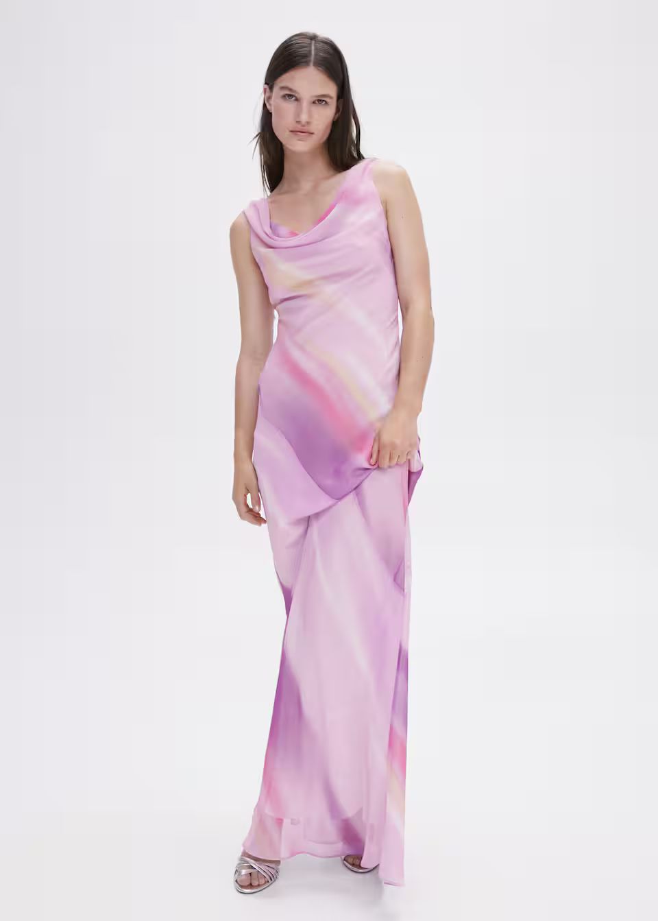 Dress with draped neckline | MANGO (US)