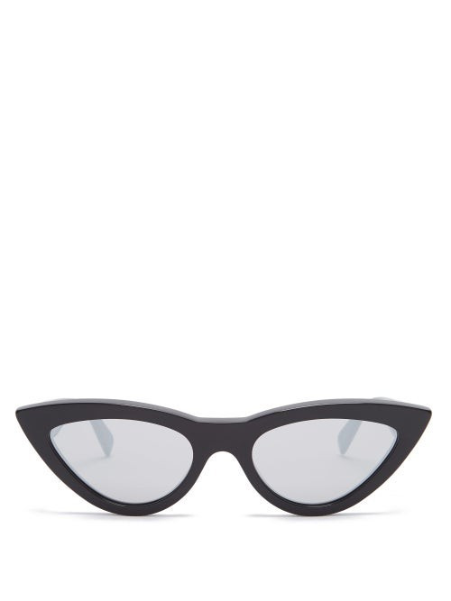 Celine Eyewear - Mirrored Cat-eye Acetate Sunglasses - Womens - Black | Matches (US)