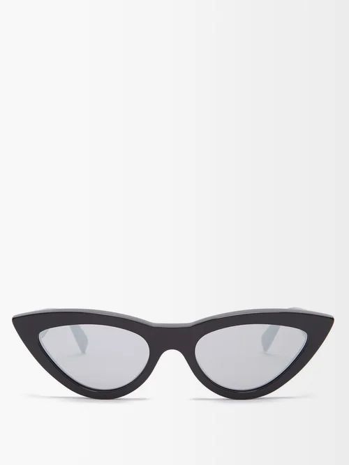 Celine Eyewear - Mirrored Cat-eye Acetate Sunglasses - Womens - Black | Matches (US)