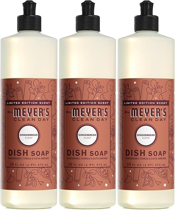 Mrs. MEYER'S CLEAN DAY Liquid Dish Soap, Limited Edition Gingerbread Scent, 16 Ounce Bottle (Pack... | Amazon (US)