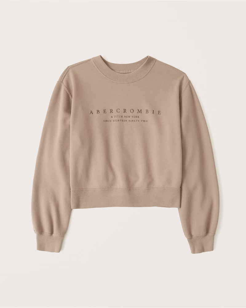 Wedge Embroidered Logo Crew Sweatshirt | Abercrombie & Fitch (US)