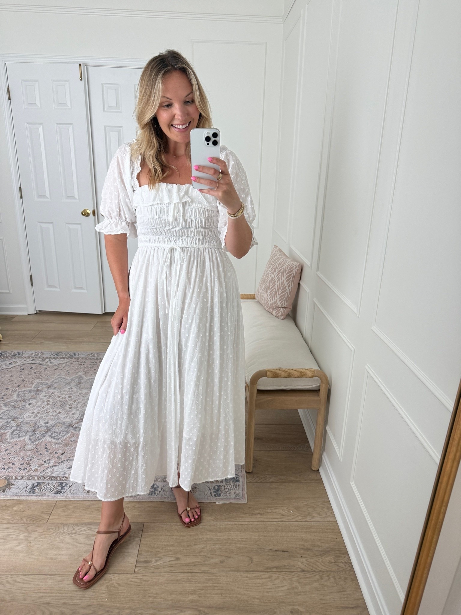 Vacation dress - white dress - summer outfit - wearing a med