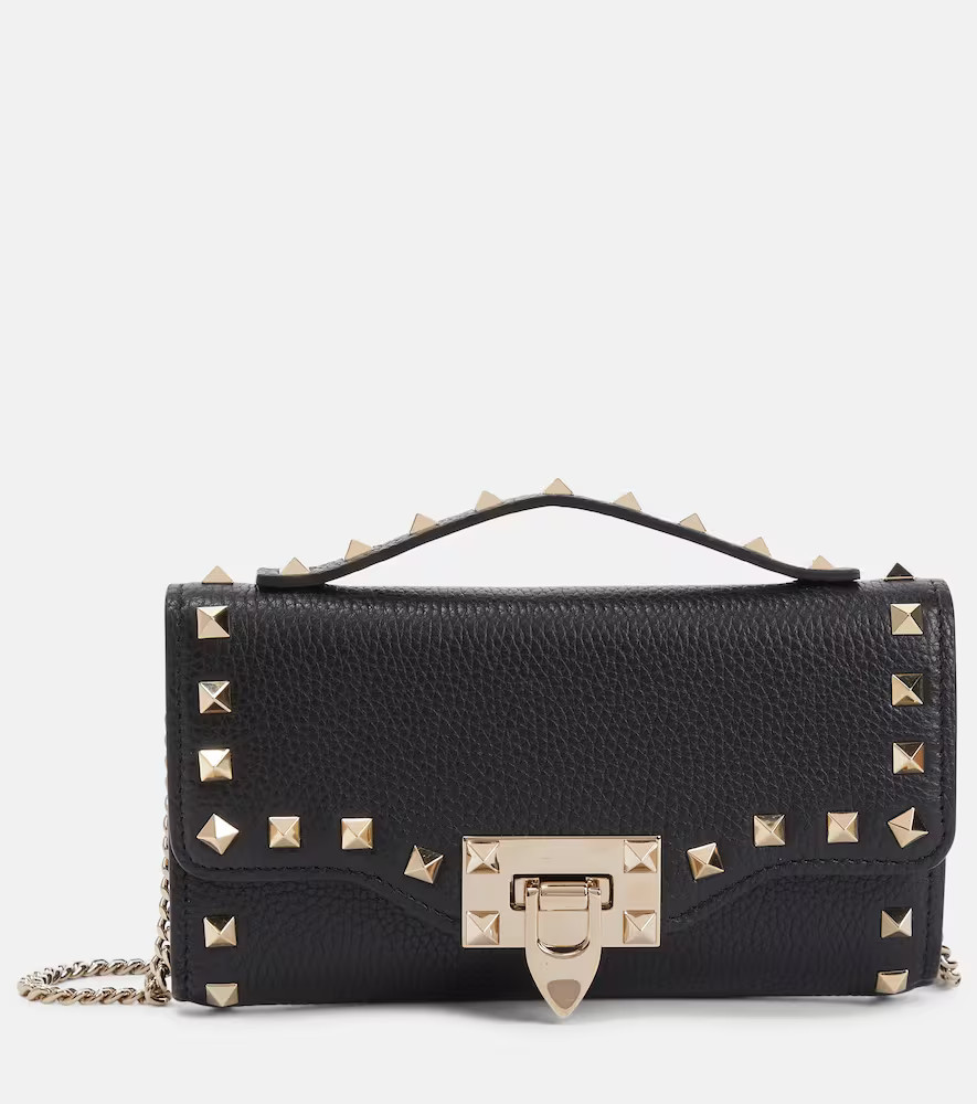 Valentino Garavani Rockstud leather wallet on chain | Mytheresa (US/CA)