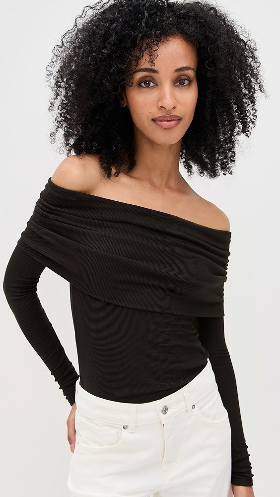 Silk Rib Off-Shoulder Top | Shopbop