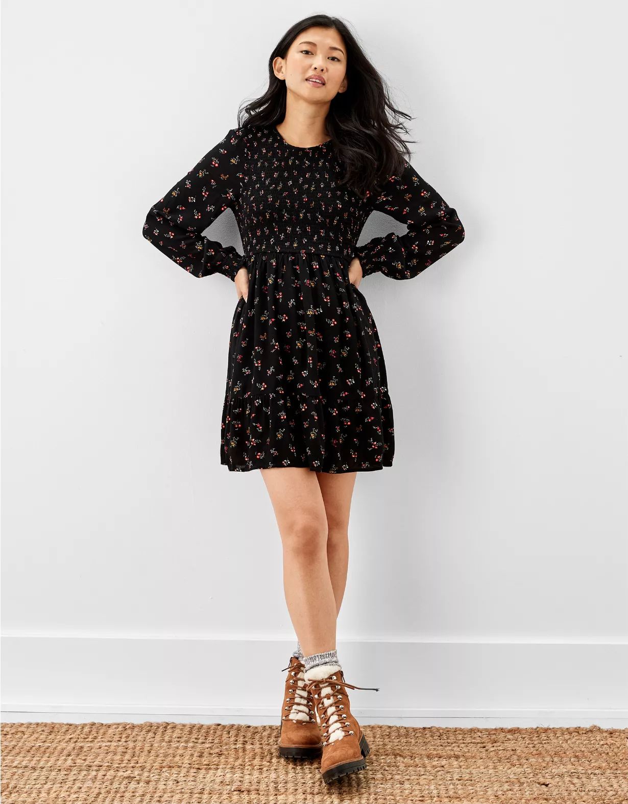 AE Floral Smocked Mini Dress | American Eagle Outfitters (US & CA)