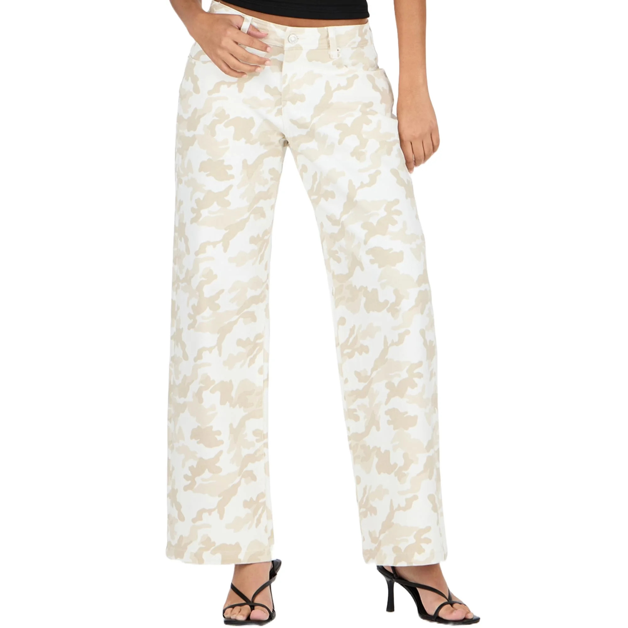 Forever 21 Women's Low Rise Baggy Stretch Denim, Color- Beige Camo, Size- 14 | Walmart (US)