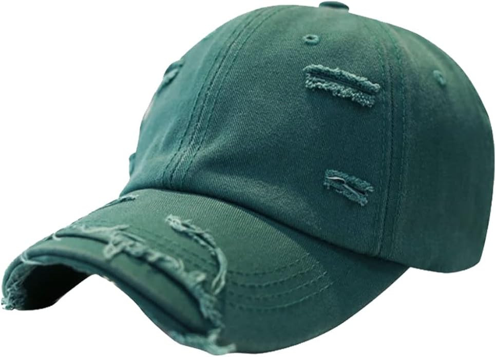 Unisex Distressed Rip Torn Washed Cotton Baseball Cap Adjustable M | Amazon (US)