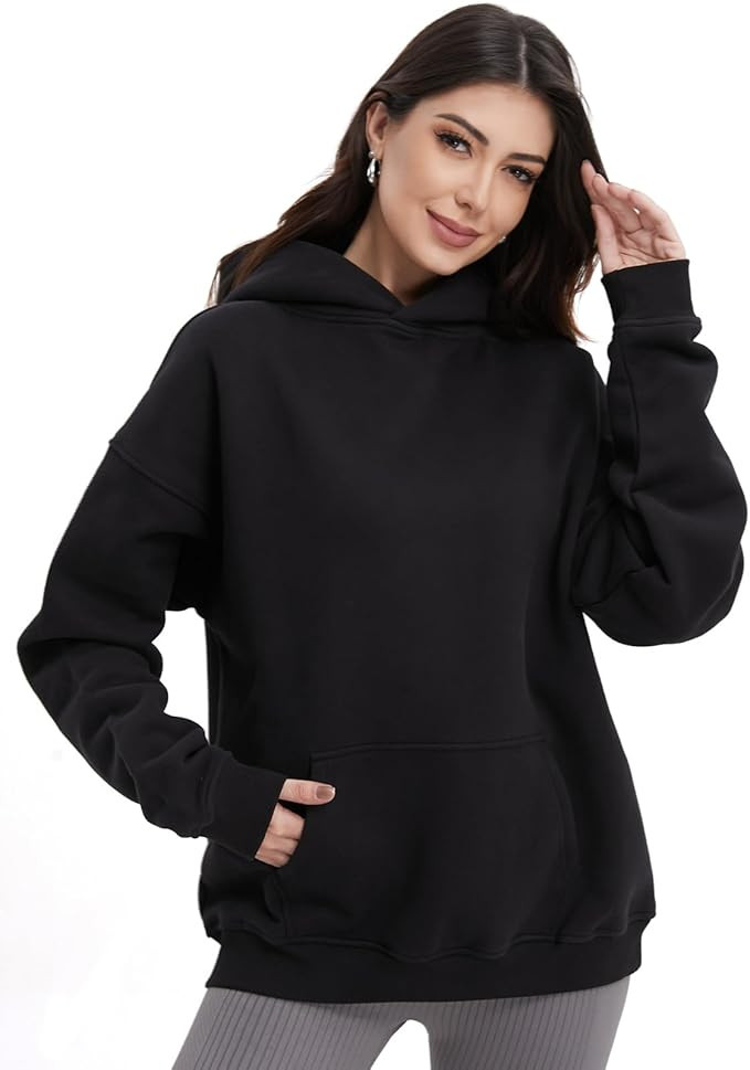 Womens Oversized Hoodies Long Sleeve Fleece Sweatshirts Pullover Top Cotton Fall/Winter 2024 | Amazon (US)