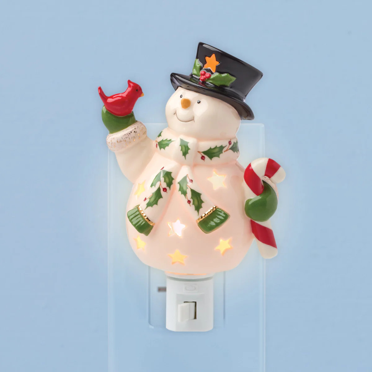 Happy Holly Days Snowman Night Light | Lenox