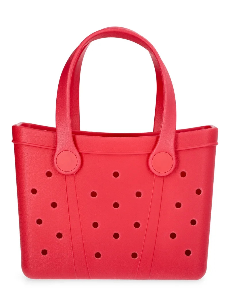 Time and Tru Women's Lightweight Mini Beach Tote Bag, Pink | Walmart (US)