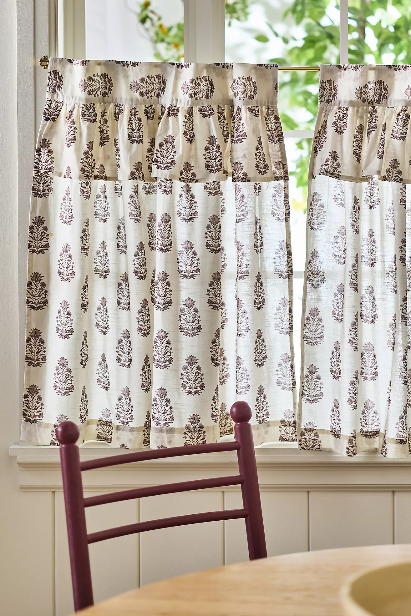 Evita Cotton Printed Valence Curtain, Set of 2 | Anthropologie (US)
