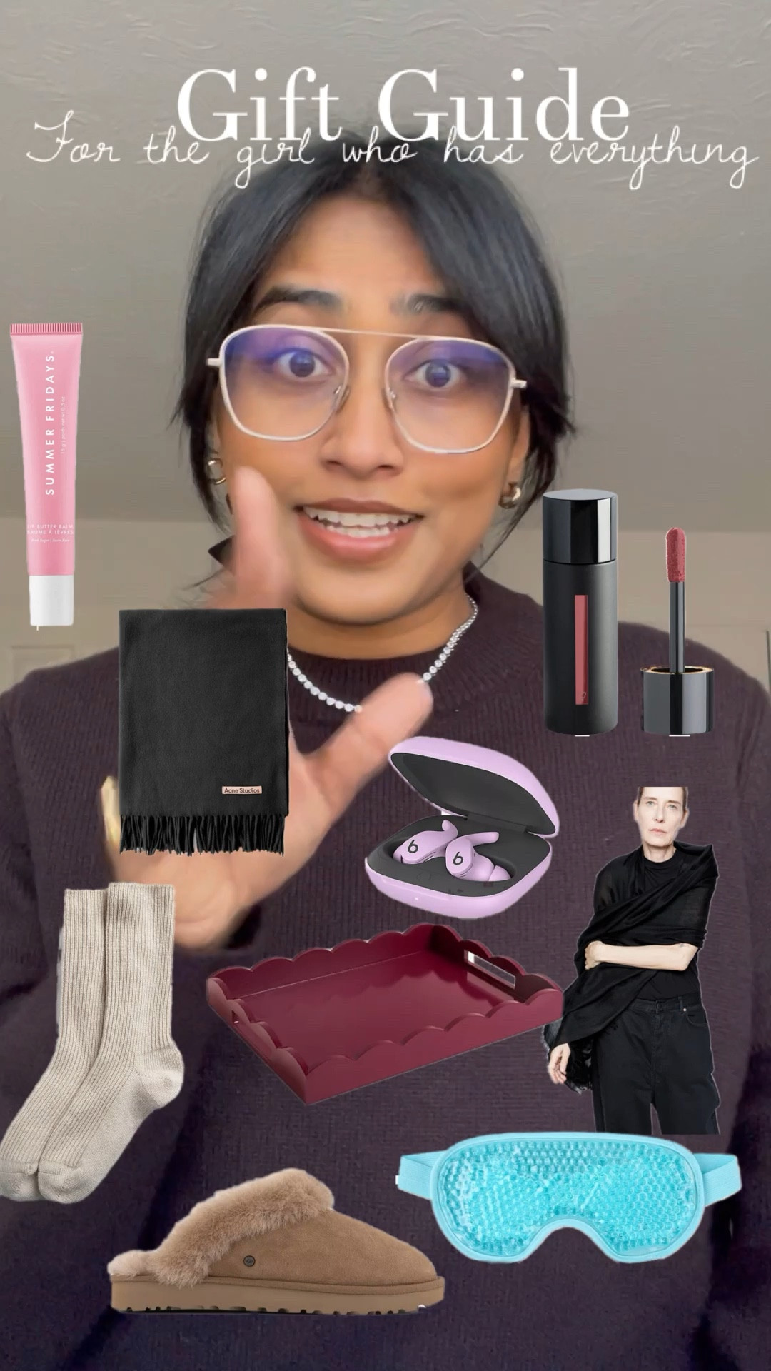 Gift guide for the girl who has everything 

Cashmere 
Socks 
Amazon finds 
Jewellery boxes 
Scarves 

#LTKstyletip #LTKHolidaySale #LTKGiftGuide