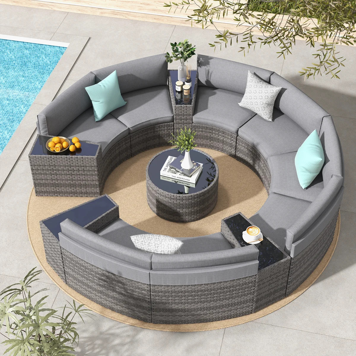 Wicker Outdoor Conversation Set with Cushions | Wayfair North America
