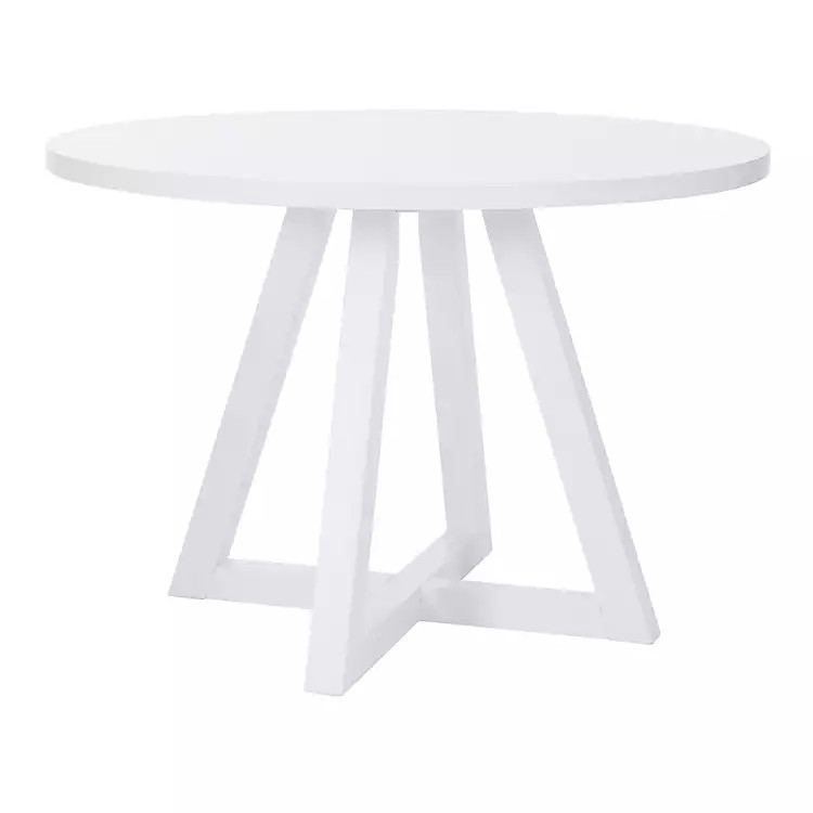 New! White Round Criss-Cross Base Dining Table | Kirkland's Home
