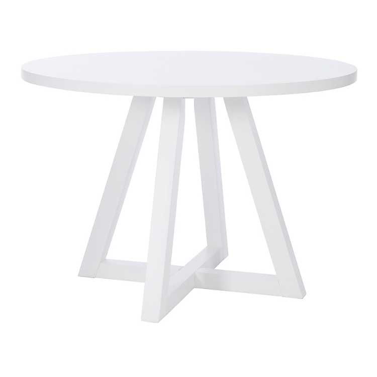 New! White Round Criss-Cross Base Dining Table | Kirkland's Home