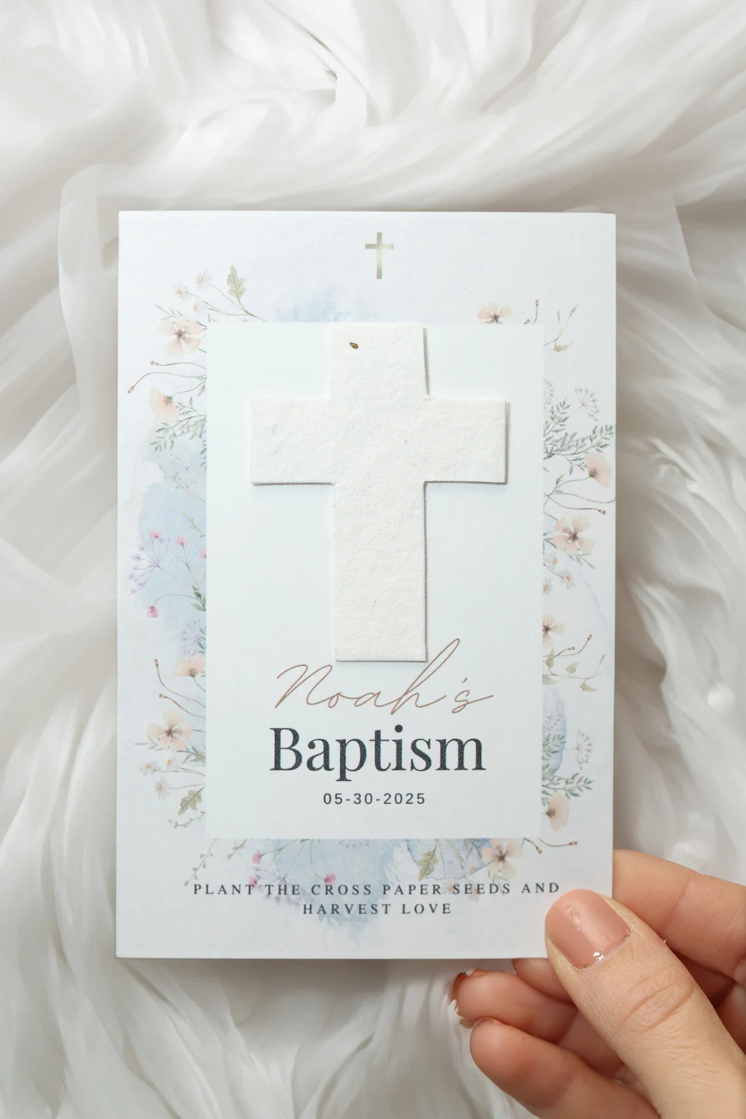 Personalized Baptism Party Favor, Seep Paper Baby Baptism Party Favor, Baby Baptism Card Party Fa... | Etsy (US)