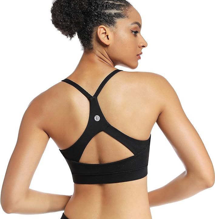 RUNNING GIRL Stappy Sports Bra for Women Sexy Open Back Medium Support Yoga Bra with Removable Cups | Amazon (US)