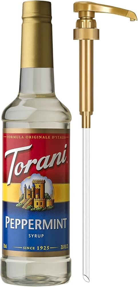 Torani Coffee Syrup, Peppermint Flavored Syrup for Drinks, Pump Included, 25.4 Fl Oz | Amazon (US)