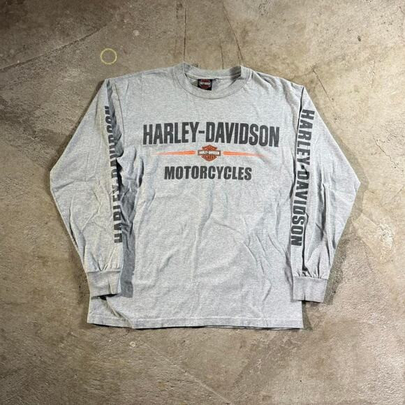 Vintage VTG Y2K Grey Harley Davidson Longsleeve Shirt | Poshmark