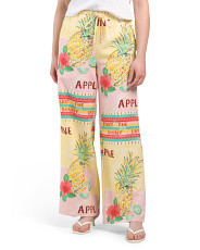 Linen Blend Printed Pants | TJ Maxx