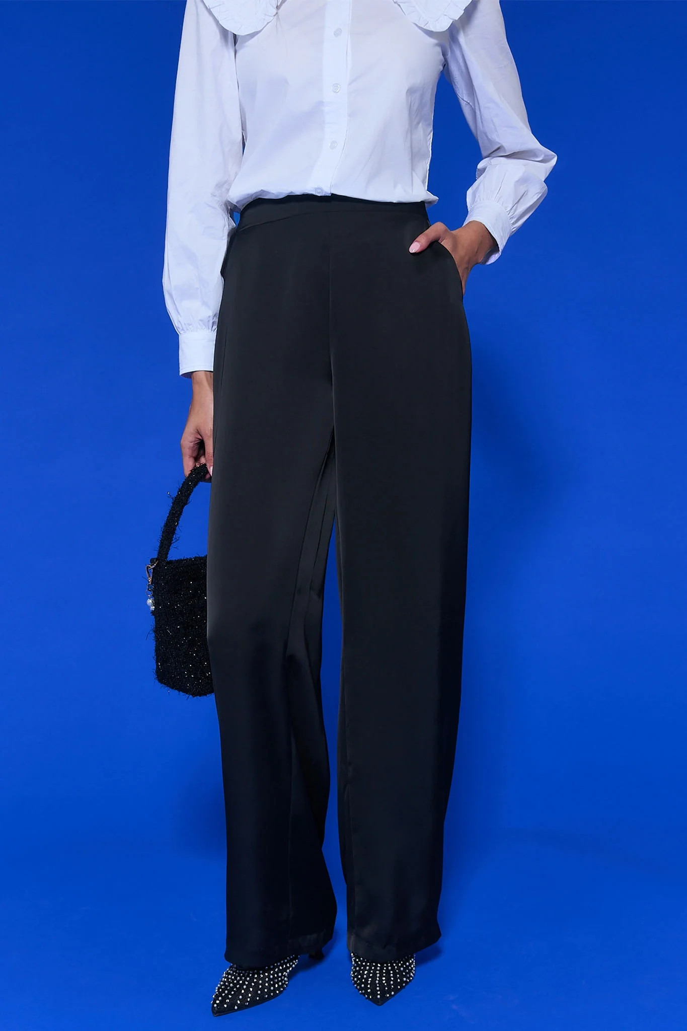 Emerson Black Wide Leg Pants | Avara