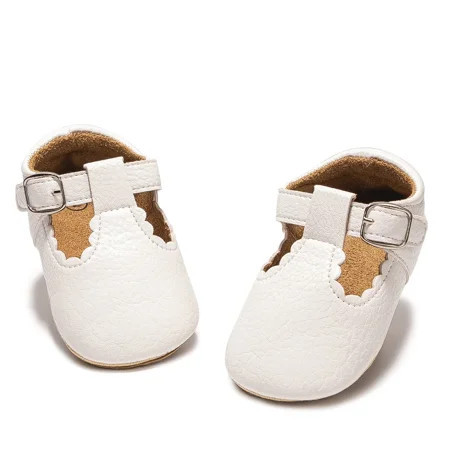 Bonario Baby Girls Dress Shoes Infant Mary Jane Bowknot Flats None-Slip Sole Princess Shoes for Newborn 3-18 Months | Walmart (US)