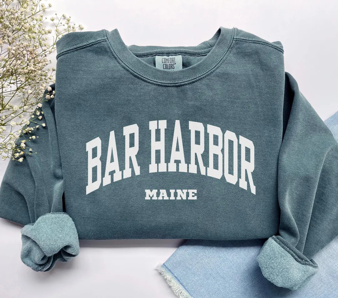 Bar Harbor Sweatshirt, Comfort Colors Bar Harbor Maine Shirt, College Maine Vacation Trip Souveni... | Etsy (US)