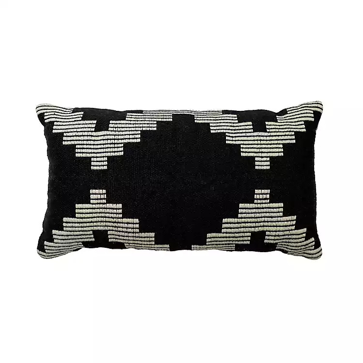 New! Black and White Aztec Outdoor Lumbar Pillow | Kirkland's Home