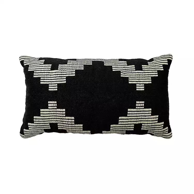 Black and White Aztec Outdoor Lumbar Pillow | Kirkland's Home