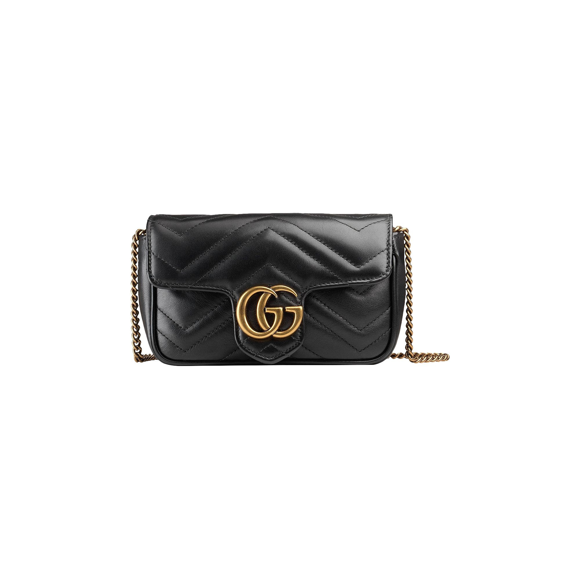 Gucci GG Marmont Matelassé Leather Super Mini Bag 'Black' | GOAT