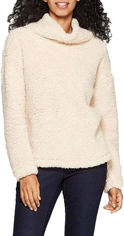 A New Day Women's Any Day Turtleneck Sherpa Pullover Sweatshirt | Amazon (US)
