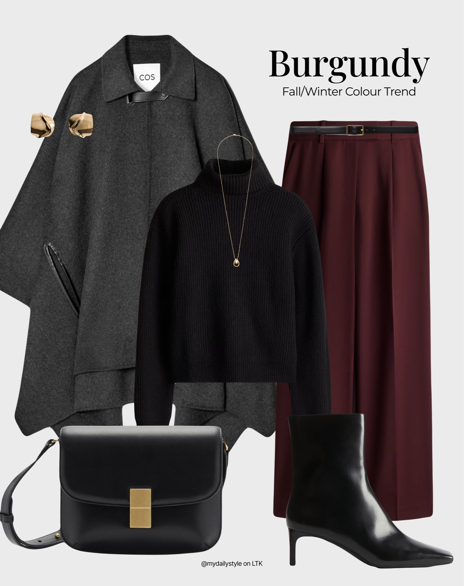 Burgundy + grey colour combination for winter styling 🖤

Check out more styling ideas in my profile. 

Tags: burgundy, cherry red, grey, winter style, winter style, winter outfit, winter fashion, easy styling, simple everyday look, chic & basic outfit, Parisian look, casual outfit, capsule wardrobe, office look, brunch style, high street.

#LTKstyletip #LTKshoes #LTKwinter