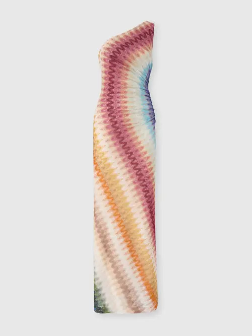 Missoni One-shoulder Long Viscose Lace Dress in Multicoloured at Nordstrom, Size 42 | Nordstrom