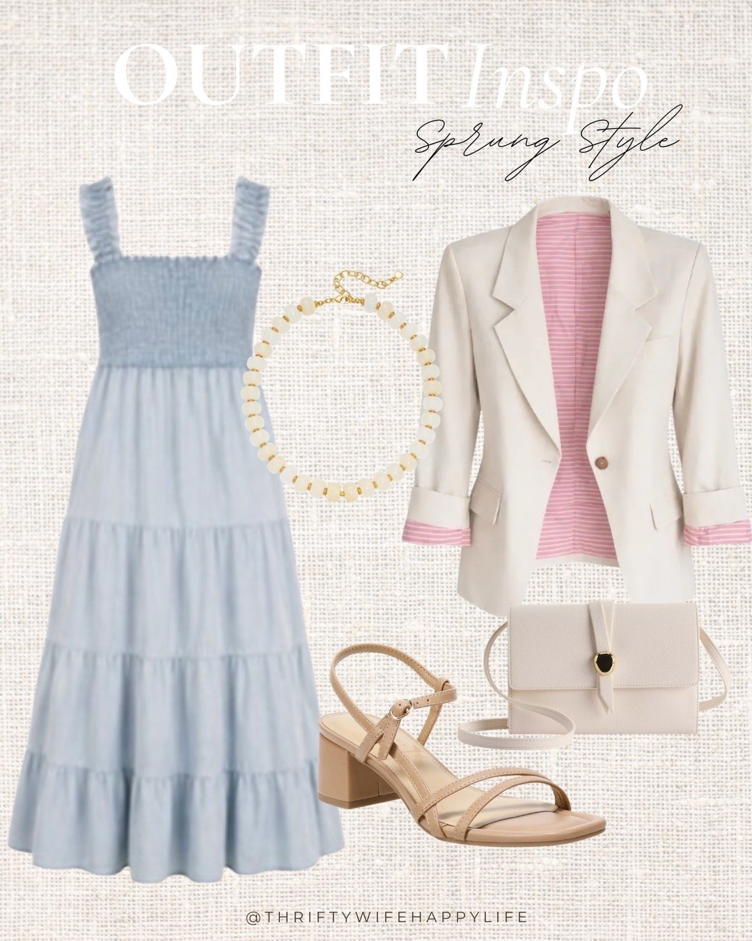 Spring outfit inspo. Midi dress with a blazer.

#LTKootd #LTKOver40 #LTKSeasonal