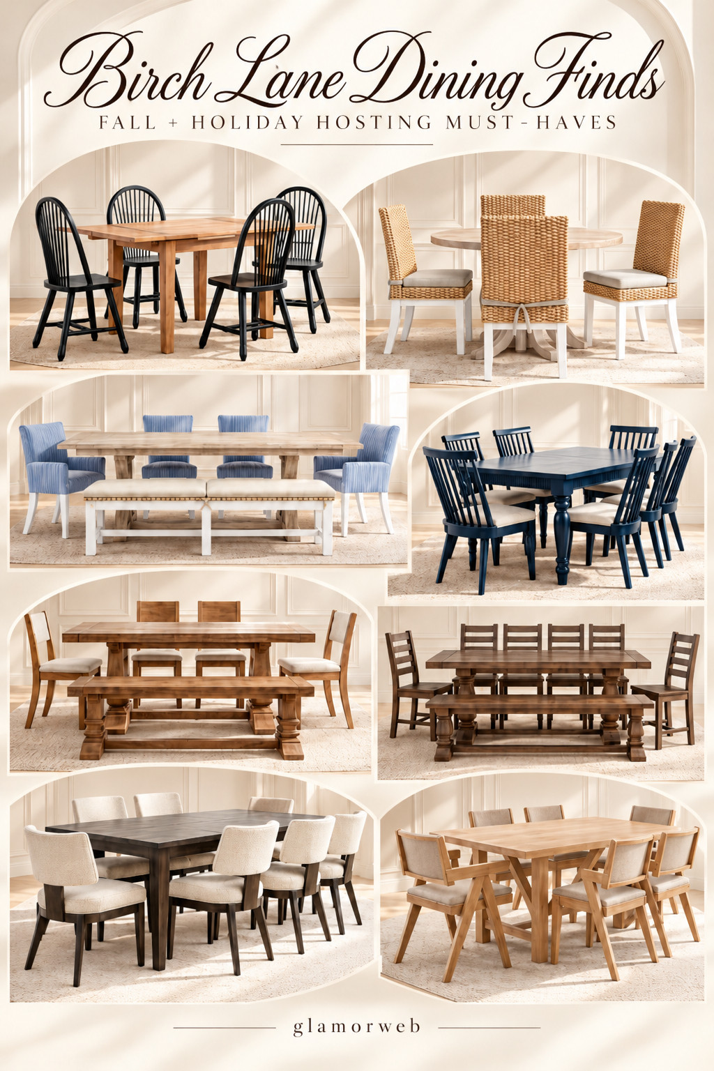 Okay, these Birch Lane dining table sets are giving all the cozy, timeless farmhouse vibes! 🤎✨ From gorgeous rustic wood dining tables and classic black dining chairs to woven seating, upholstered chairs, and beautiful dining benches, I'm seriously loving every single find! Perfect for giving your dining room that effortless, elevated look just in time for fall hosting, Friendsgiving, Thanksgiving dinner, and all those Christmas gatherings. 🍂🎄 Such pretty holiday hosting must-haves that you'll love having in your home all year long!

#BirchLane #BirchLaneFinds #DiningTableSets #FarmhouseDiningRoom #LuxuryDiningRoom #FallHosting #HolidayHosting #ThanksgivingHosting #ChristmasHosting #DiningRoomInspo #ModernFarmhouse #RusticDiningTable #DiningRoomRefresh #HolidayHostingMustHaves #FallHomeDecor #ThanksgivingTable #ChristmasDiningRoom #CozyHomeDecor #FarmhouseFurniture #DiningRoomIdeas #LTKHome #LTKFinds #HomeDecorFinds 

 #LTKSeasonal #LTKHome #LTKSaleAlert