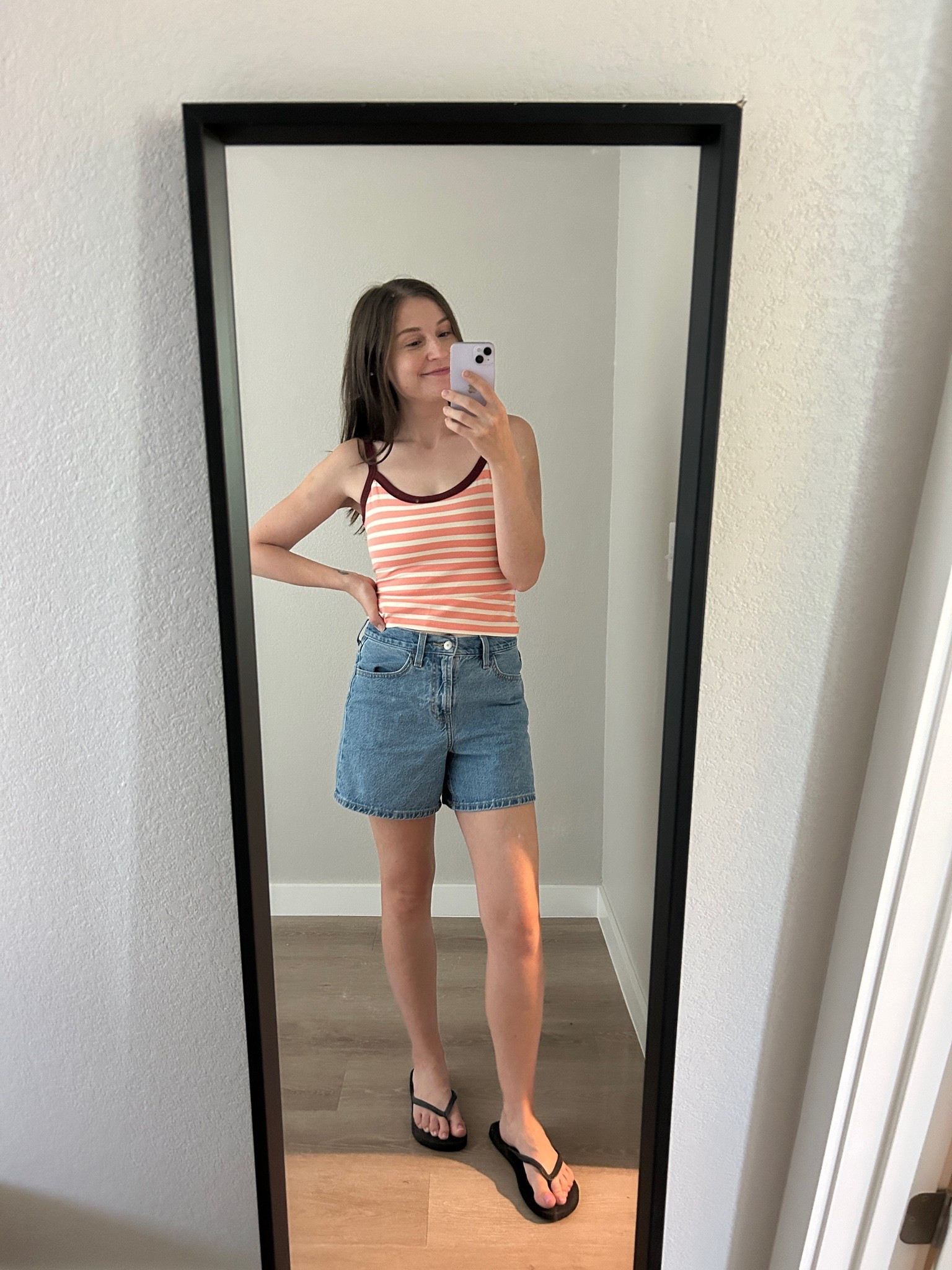 top is a medium & shorts are a size 0. (size down in the shorts!) Aerie and old navy are my go tos for comfy summer basics. I’m loving all of the stripes aerie has right now and old navy has the perfect mom shorts with this longer inseam. I am obsessed! Also can’t stop wearing flip flops.

aerie striped tank top, old navy denim shorts try on, aerie try on, old navy try on, old navy high waisted wow baggy shorts, aerie let’s stretch ringer tank top

#LTKootd #LTKmomlife #LTKgrwm