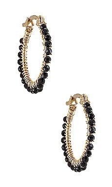 Mercedes Salazar Florecitas Hoop Earrings in Black from Revolve.com | Revolve Clothing (Global)