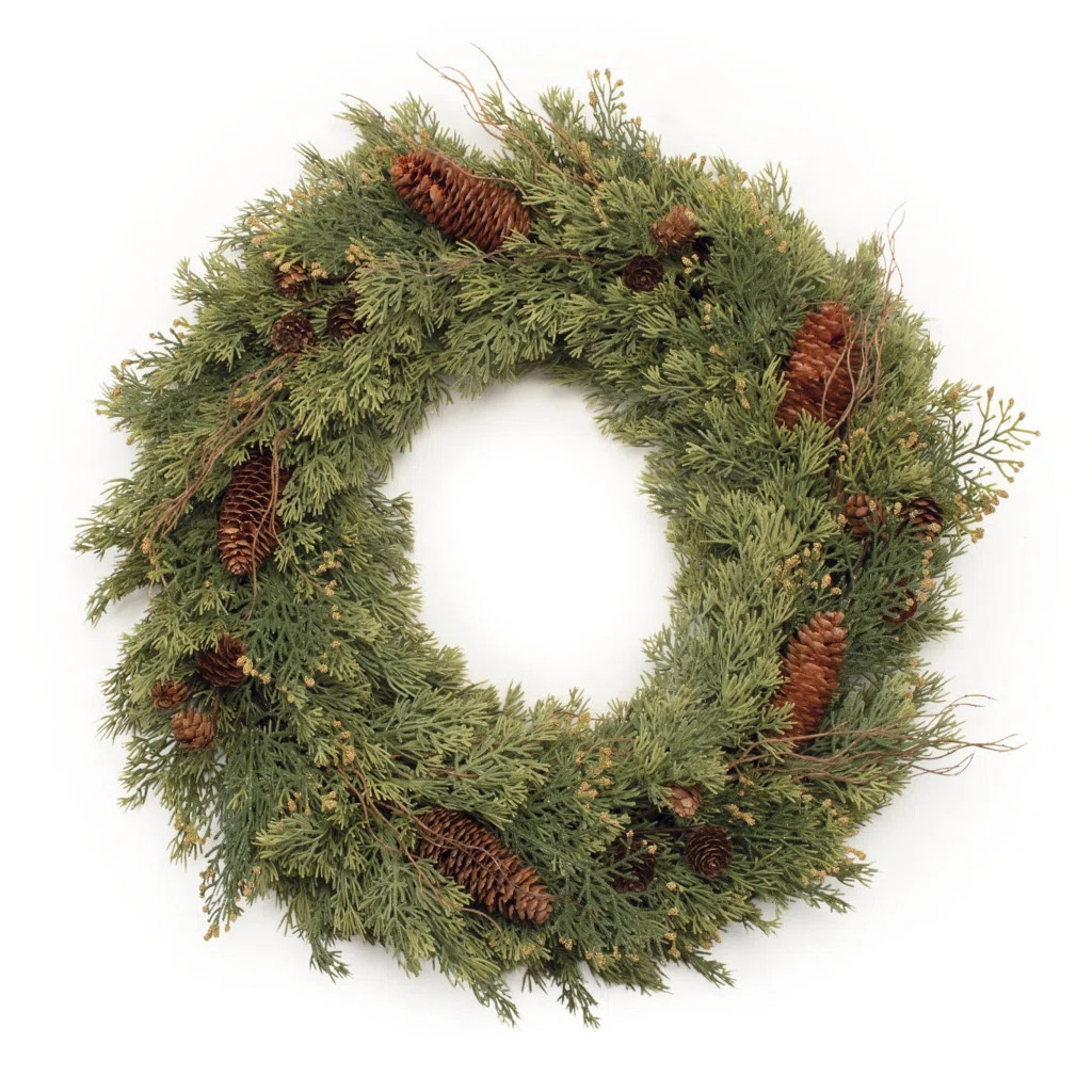Pine and Pinecone Wreath 22"D | Wayfair North America